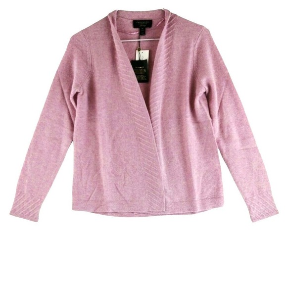 Charter Club Cashmere Open-Front Cardigan Chantilly Pink PS - Picture 2 of 3